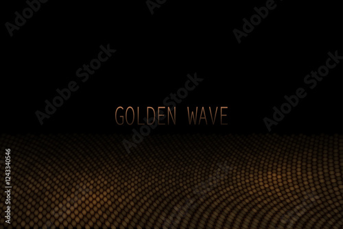 Brown wave pattern with shiny tinsel on black background.