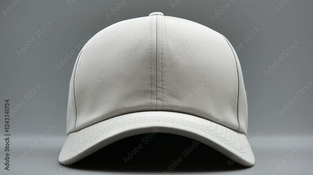 A beige baseball cap with a structured design and soft fabric. Perfect for logo branding, embroidery previews, and merchandise design.