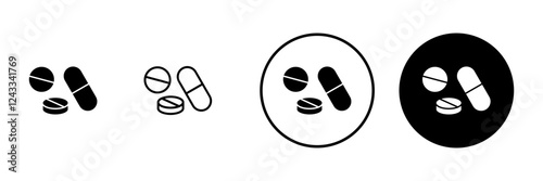 Pills icon vector. capsule icon. Drug sign and symbol