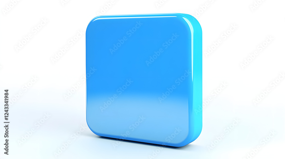 Blank Mobile application icon, button - Blue square with round corners. 3d rendering, white background
Blank Mobile application icon, button - Blue square with round corners. 3d rendering, white background