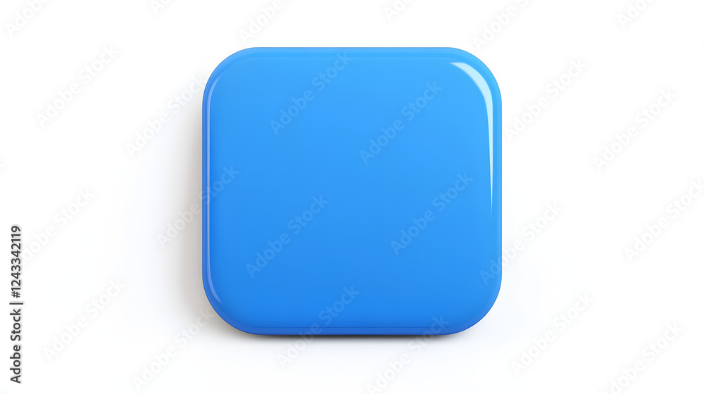 Blank Mobile application icon, button - Blue square with round corners. 3d rendering, white background
Blank Mobile application icon, button - Blue square with round corners. 3d rendering, white background