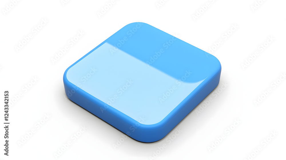 Blank Mobile application icon, button - Blue square with round corners. 3d rendering, white background
Blank Mobile application icon, button - Blue square with round corners. 3d rendering, white background