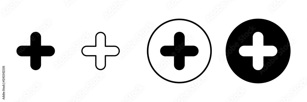 Fototapeta premium Plus icon vector. Add plus sign and symbol