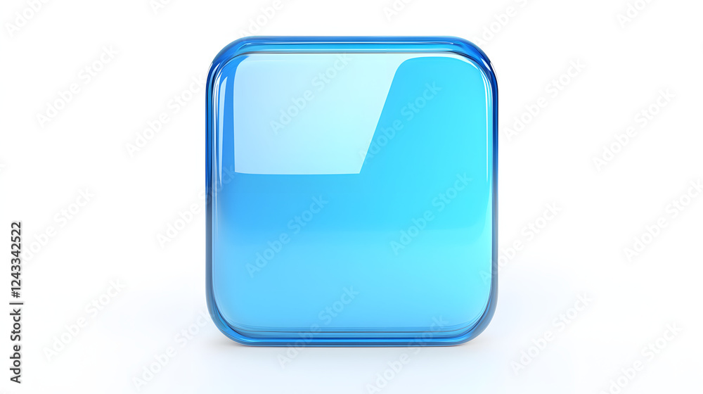 Blank Mobile application icon, button - Blue square with round corners. 3d rendering, white background
Blank Mobile application icon, button - Blue square with round corners. 3d rendering, white background