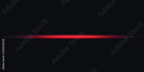 aser lines of light. Horizontal neon light. Neon red horizontal speed lines. Glowing stripes. Laser beams.