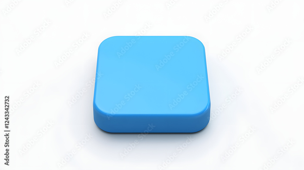 Blank Mobile application icon, button - Blue square with round corners. 3d rendering, white background
Blank Mobile application icon, button - Blue square with round corners. 3d rendering, white background