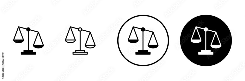 Scales icon vector. Law scale icon. Justice sign and symbol Scales icon vector. Law scale icon. Justice sign and symbol