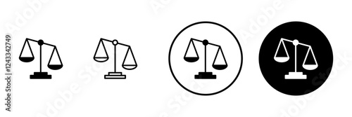 Scales icon vector. Law scale icon. Justice sign and symbol
