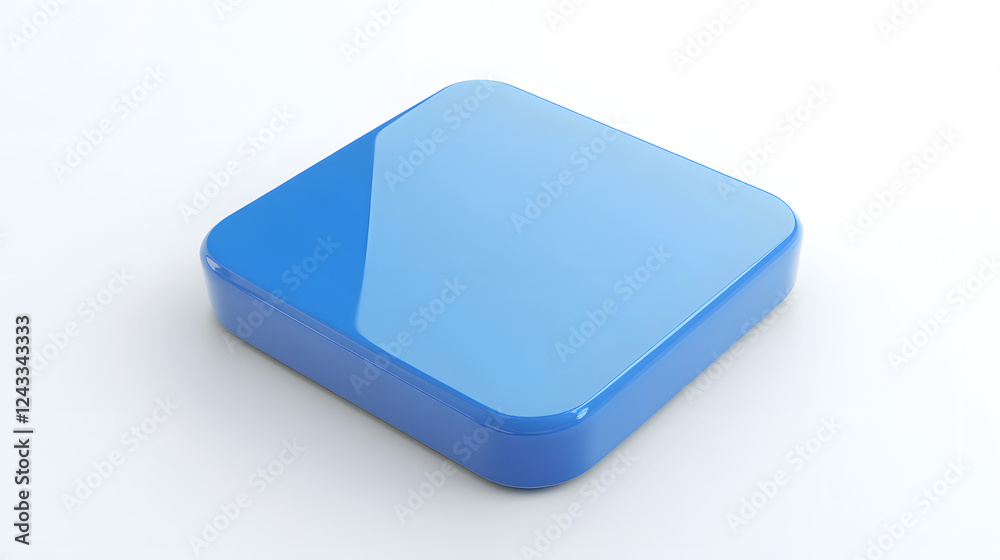 Blank Mobile application icon, button - Blue square with round corners. 3d rendering, white background
Blank Mobile application icon, button - Blue square with round corners. 3d rendering, white background