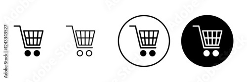 Shopping icon vector. Shopping cart sign and symbol. Trolley icon