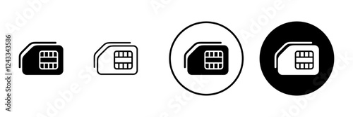 Sim card icon vector. dual sim card sign and symbol