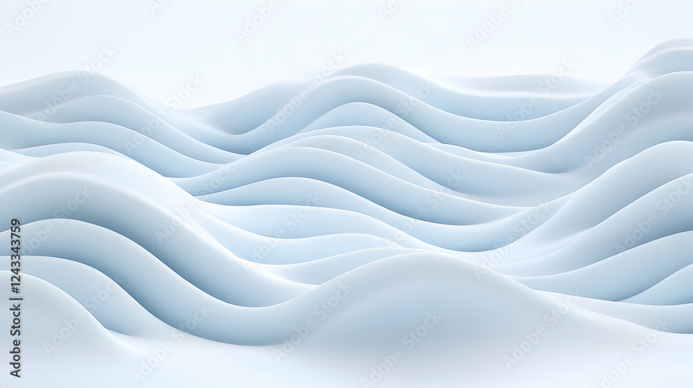 Obraz premium Abstract wavy smooth light blue shapes background