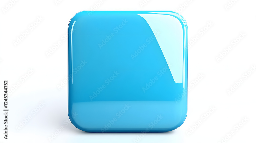 Blank Mobile application icon, button - Blue square with round corners. 3d rendering, white background
Blank Mobile application icon, button - Blue square with round corners. 3d rendering, white background