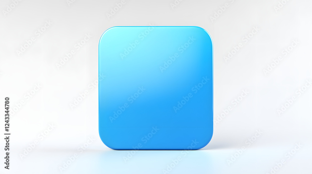 Blank Mobile application icon, button - Blue square with round corners. 3d rendering, white background
Blank Mobile application icon, button - Blue square with round corners. 3d rendering, white background