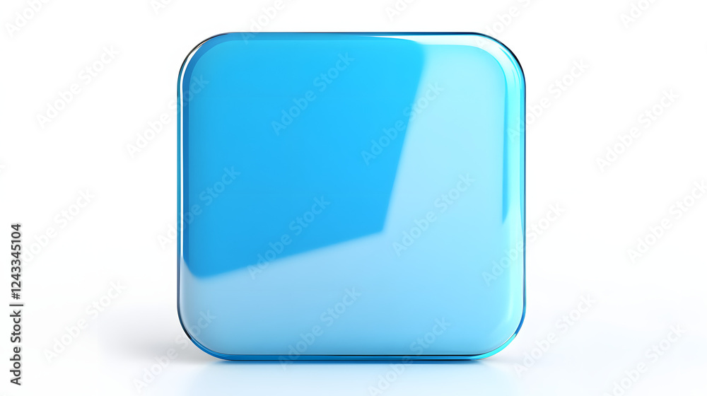 Blank Mobile application icon, button - Blue square with round corners. 3d rendering, white background
Blank Mobile application icon, button - Blue square with round corners. 3d rendering, white background