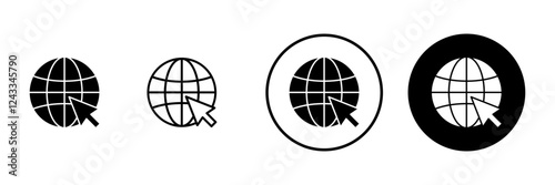 Web icon vector. go to web sign and symbol. web click icon. Global search icon