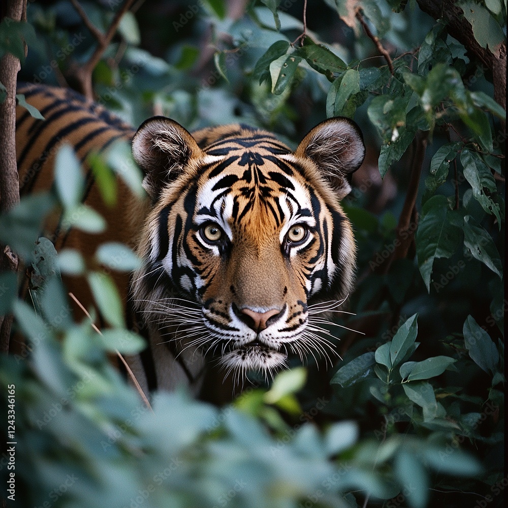 Fototapeta premium wildlife photo of a tiger in the jungle
