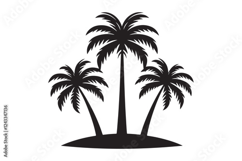 Palm Tree Silhouette Vector, Palm tree silhouette