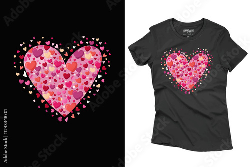Valentine's Day T Shirt Design Illustration For Print, Poster, Card, Mug, Bag, Invitation.
