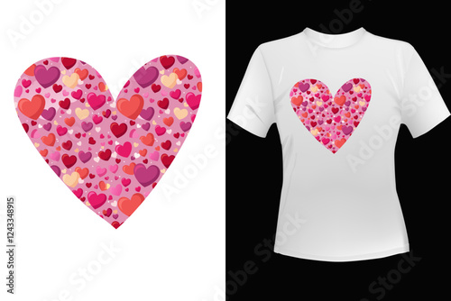 Valentine's Day T Shirt Design Illustration For Print, Poster, Card, Mug, Bag, Invitation.