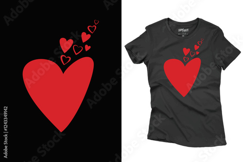 Valentine's Day T Shirt Design Illustration For Print, Poster, Card, Mug, Bag, Invitation.