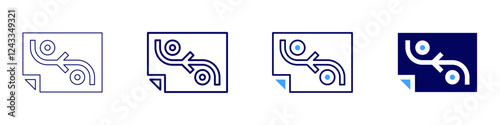 Rebranding strategy icon in 4 different styles. Thin Line, Line, Bold, and Bold Line. Duotone style. Editable stroke