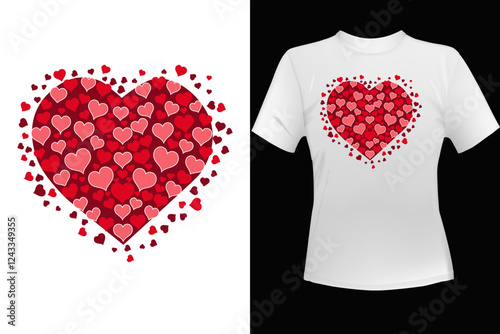 Valentine's Day T Shirt Design Illustration For Print, Poster, Card, Mug, Bag, Invitation.