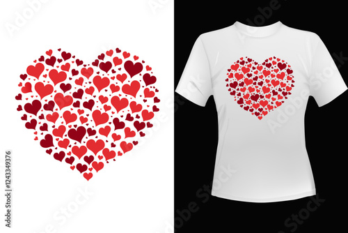 Valentine's Day T Shirt Design Illustration For Print, Poster, Card, Mug, Bag, Invitation.
