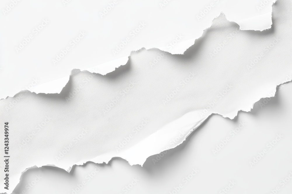 Fototapeta premium Torn white paper background texture, studio shot