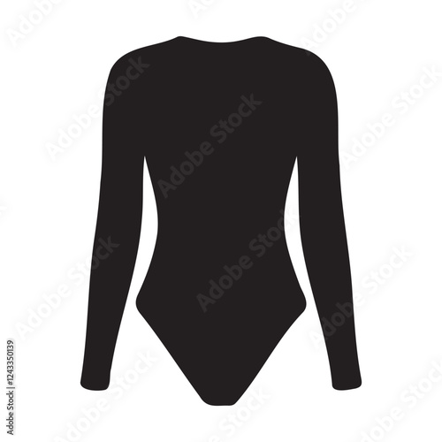 Tummy Control Bodysuits Silhouette Vector Illustration