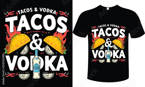 mans crazy outdoor camping tacos and vodka t-shirt 