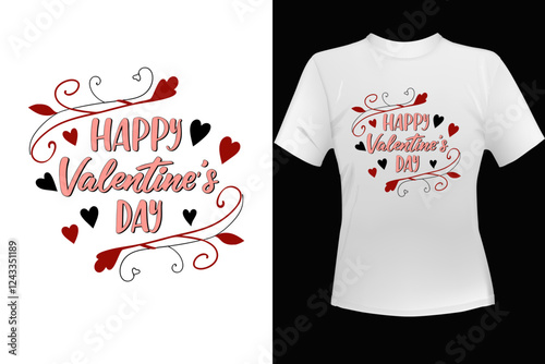 Valentine's Day T Shirt Design Illustration For Print, Poster, Card, Mug, Bag, Invitation.