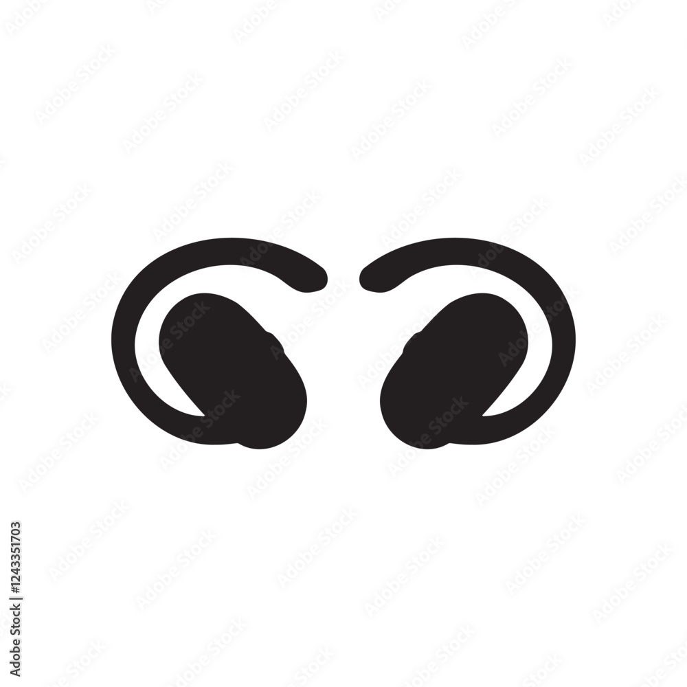 Fototapeta premium Wireless Earbuds Silhouette Vector Illustration