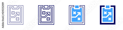 SEO strategy icon in 4 different styles. Thin Line, Line, Bold, and Bold Line. Duotone style. Editable stroke