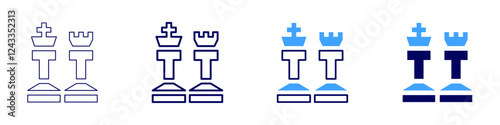 Social media automation icon in 4 different styles. Thin Line, Line, Bold, and Bold Line. Duotone style. Editable stroke