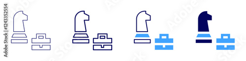 Social media leadership icon in 4 different styles. Thin Line, Line, Bold, and Bold Line. Duotone style. Editable stroke