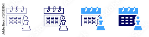 Social media tactics icon in 4 different styles. Thin Line, Line, Bold, and Bold Line. Duotone style. Editable stroke