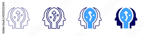 Strategic consulting icon in 4 different styles. Thin Line, Line, Bold, and Bold Line. Duotone style. Editable stroke