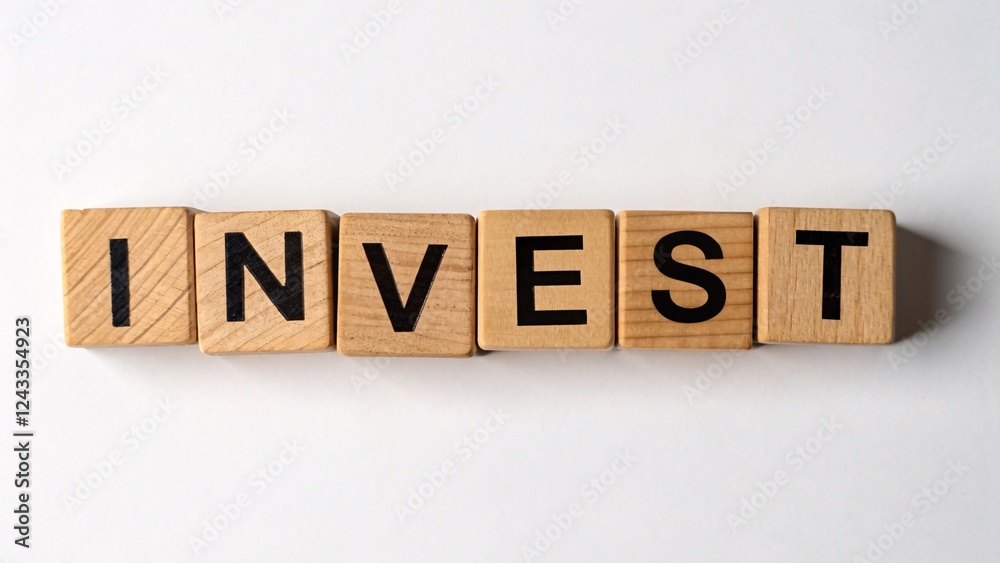 Wooden alphabet blocks arranged to spell invest, symbolizing foundational concepts in business and growth strategies. Wooden alphabet blocks arranged to spell invest, symbolizing foundational concepts in business and growth strategies.