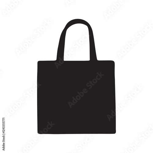 Eco-Friendly Shopping Bag Silhouette Vector Illustration
