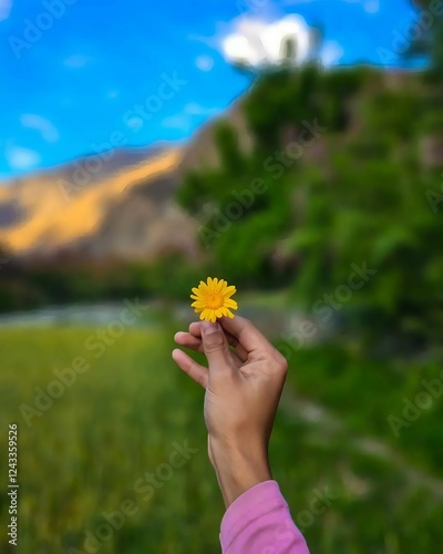 woman with flowers