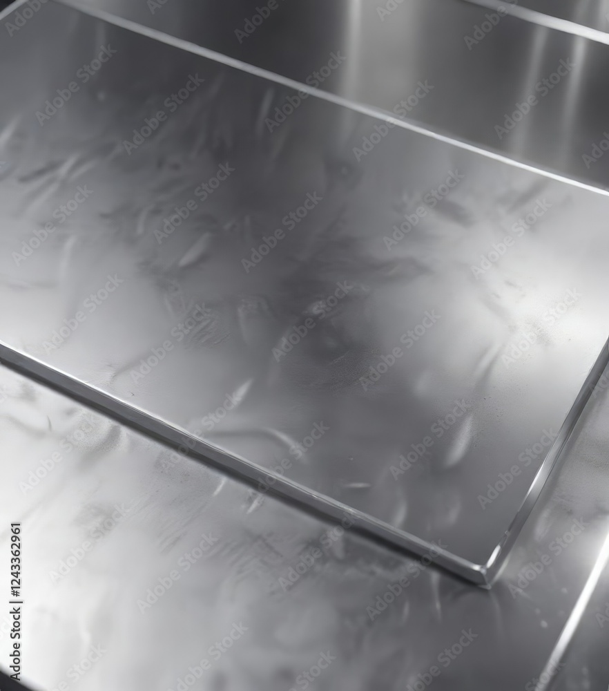 Obraz premium Shiny aluminum surface with minor imperfections, metallic, minor imperfections