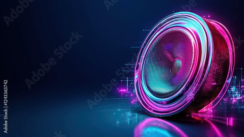Abstract Speaker Design with Neon Lights