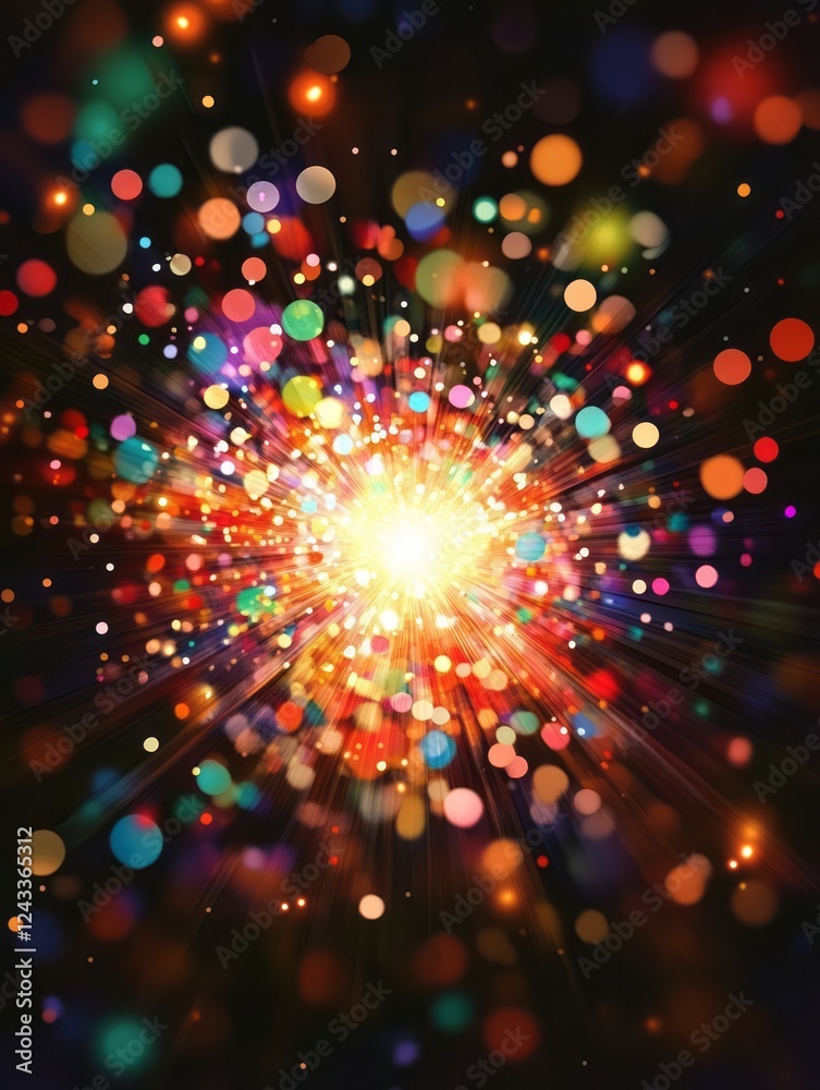 Obraz premium Colorful Light Burst Abstract Background Image