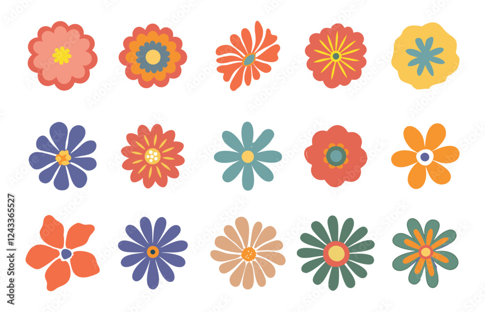 Collection of floral and botany elements, Abstract set of wildflower, Style for banners, wallpaper, posters, websites, online shopping.Vector illustration design and creative idea,eps 10.
