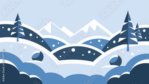 Snowy Winter Landscape with Snowballs