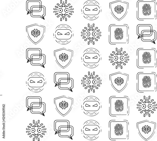 cyberpunk style icons and technology icon