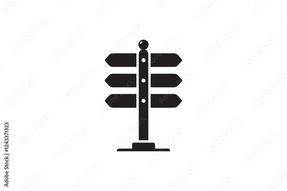 roadside direction board vector silhouette isolated in white background roadside direction board vector silhouette isolated in white background