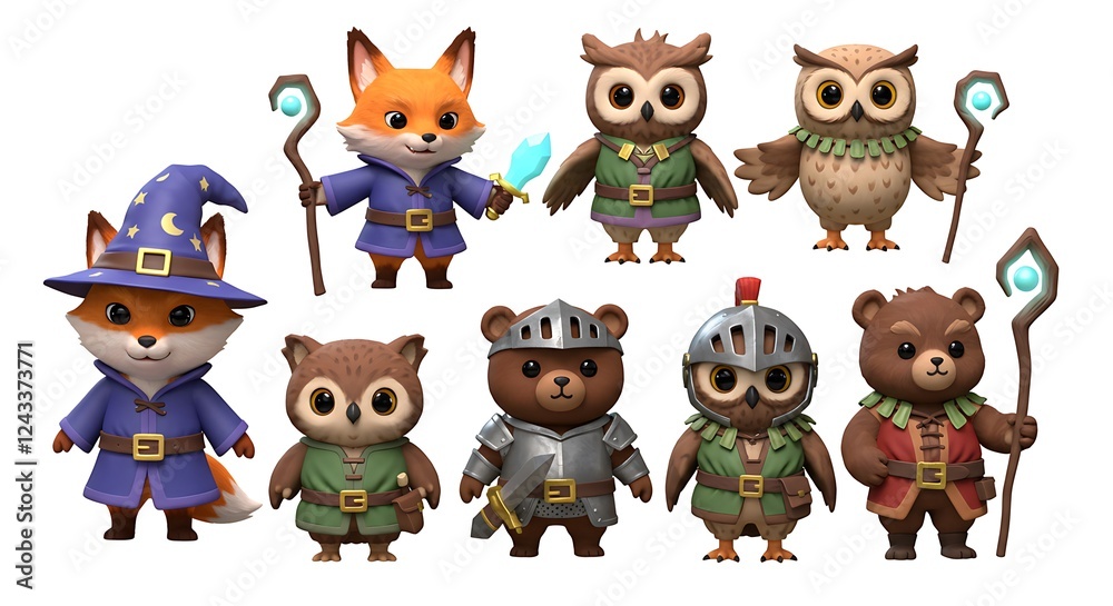Fototapeta premium fantasy characters as animals, game characters, fantasy figures 