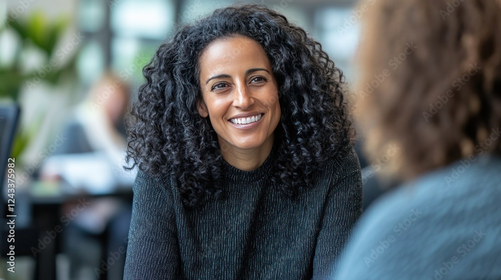 Smiling Woman in a Business Meeting Smiling Woman in a Business Meeting